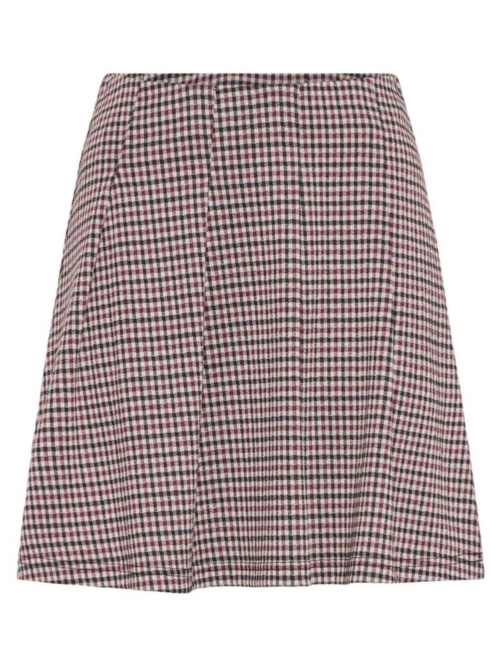 B.Young Byrowan Pleated Plaid Skirt - Burgundy, Black & Tan - US S